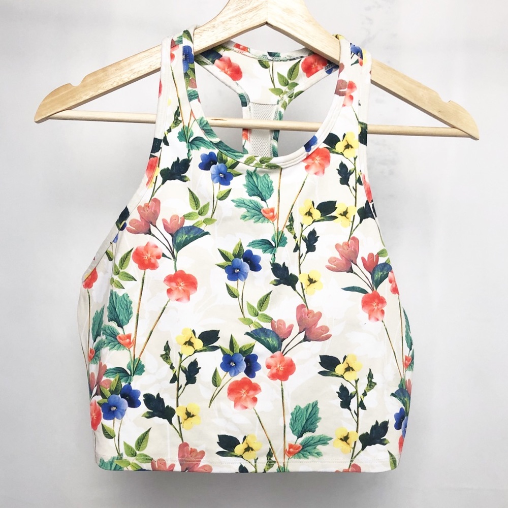 Fabletics | Floral Crop Midi Sports Bra